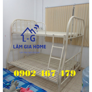 Giường tầng sắt tròn - ngang 1m2 x 1m - giá xưởng