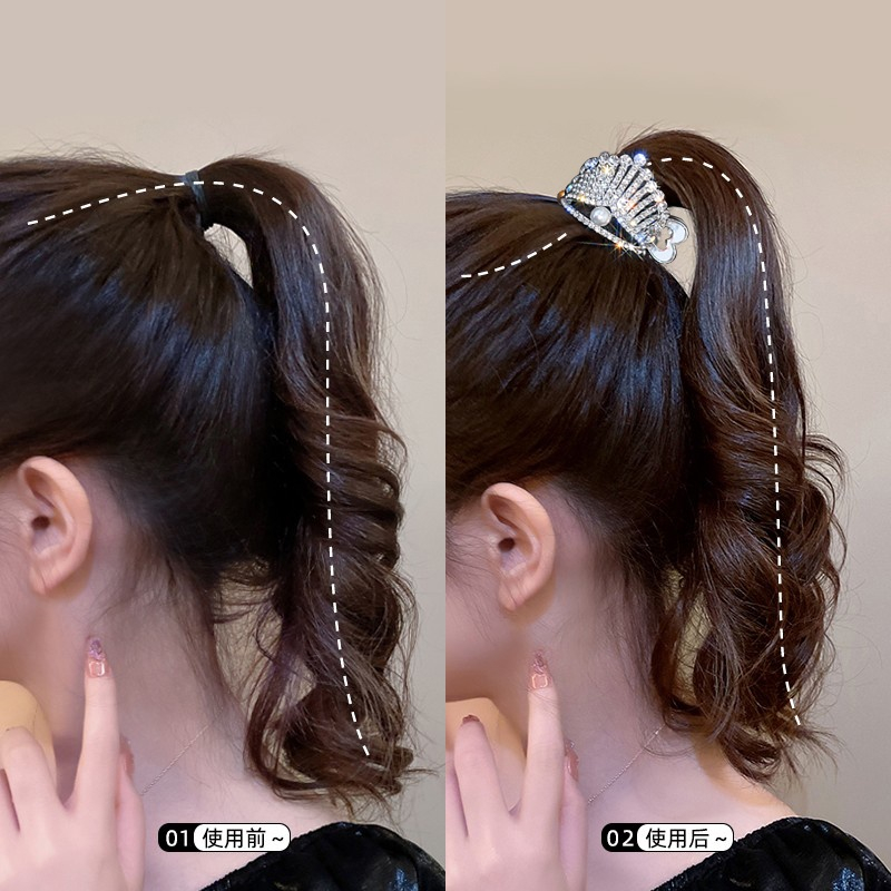 Kẹp Tóc Hình Vương Miện Đính Ngọc Trai Nhân Tạo Thời Trang