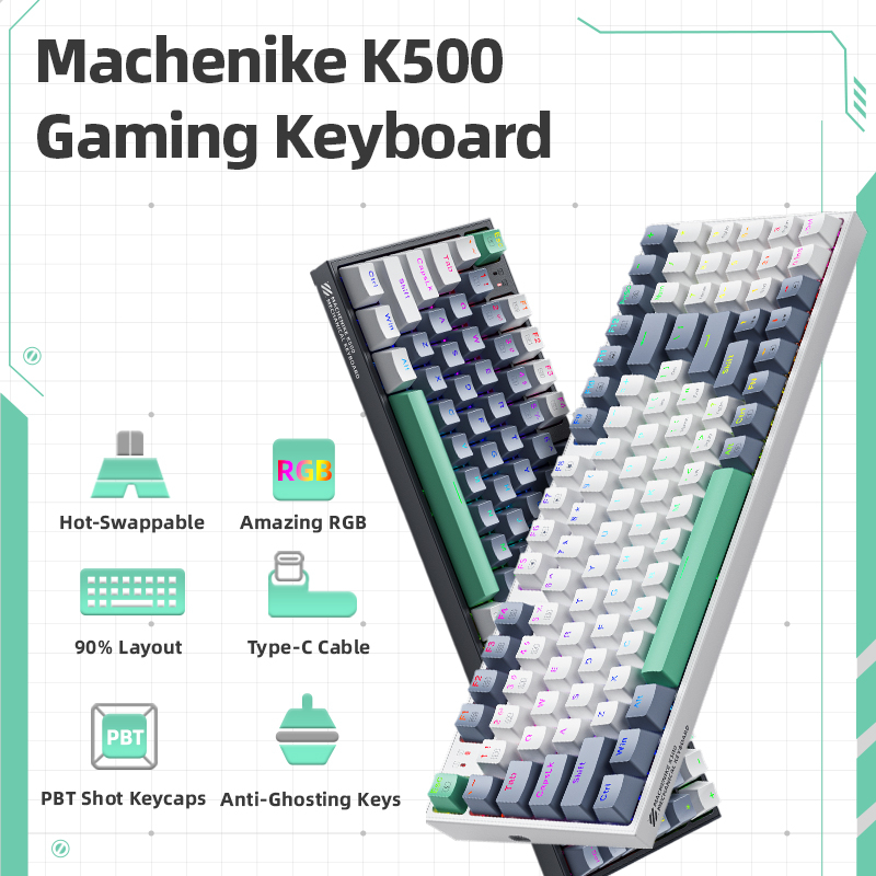 Bàn phím cơ MACHENIKE K500 có dây đèn nền RGB trao đổi nóng | BigBuy360 - bigbuy360.vn