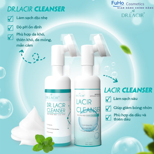 Sữa rửa mặt bạc hà kiềm dầu Dr.Lacir – Lacir Cleanser giữ ẩm thanh nhiệt cho da 150ML Fuhocometics