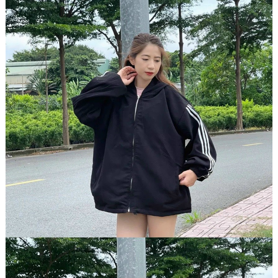 Aó Khoát Da Lộn From Rộng 2 Nón,Aó gió Cao Cấp Chạy Sọc Tay Dây Rút Lai Đủ Màu siêu xinh