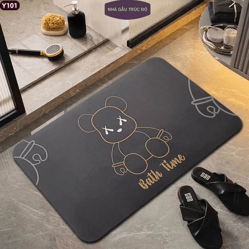 Bùn Diatom, thảm chống trượt hấp thụ nước, thảm lót chân phòng tắm, thảm lót chân khô nhanh