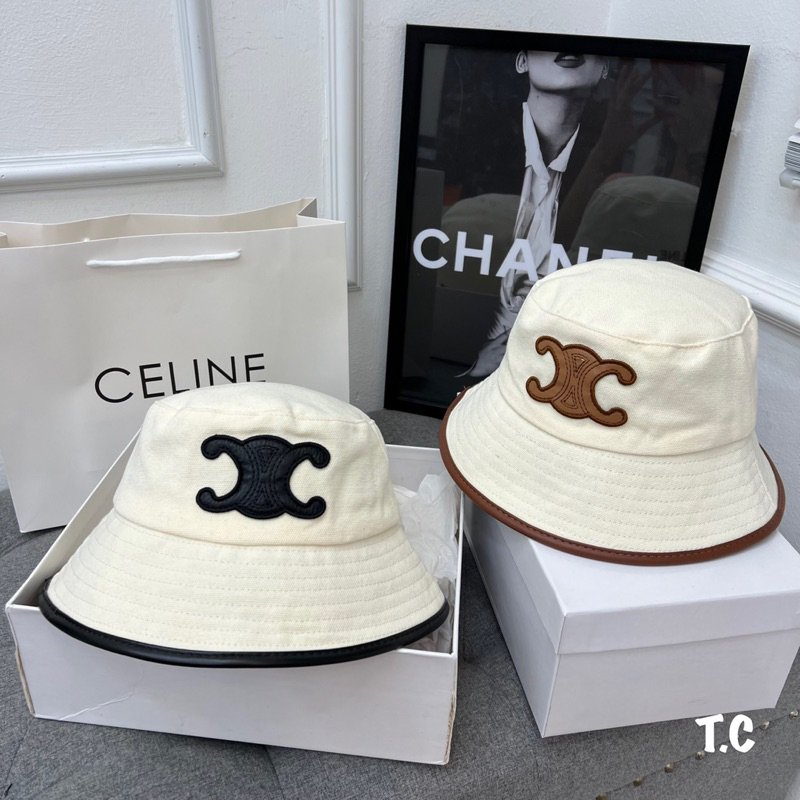 Mũ Bucket C.E.L.I.N.E Cao Cấp,Mũ Nón Lưỡi Trai Vải Thêu Viền Chỉ Siêu Hot 2023
