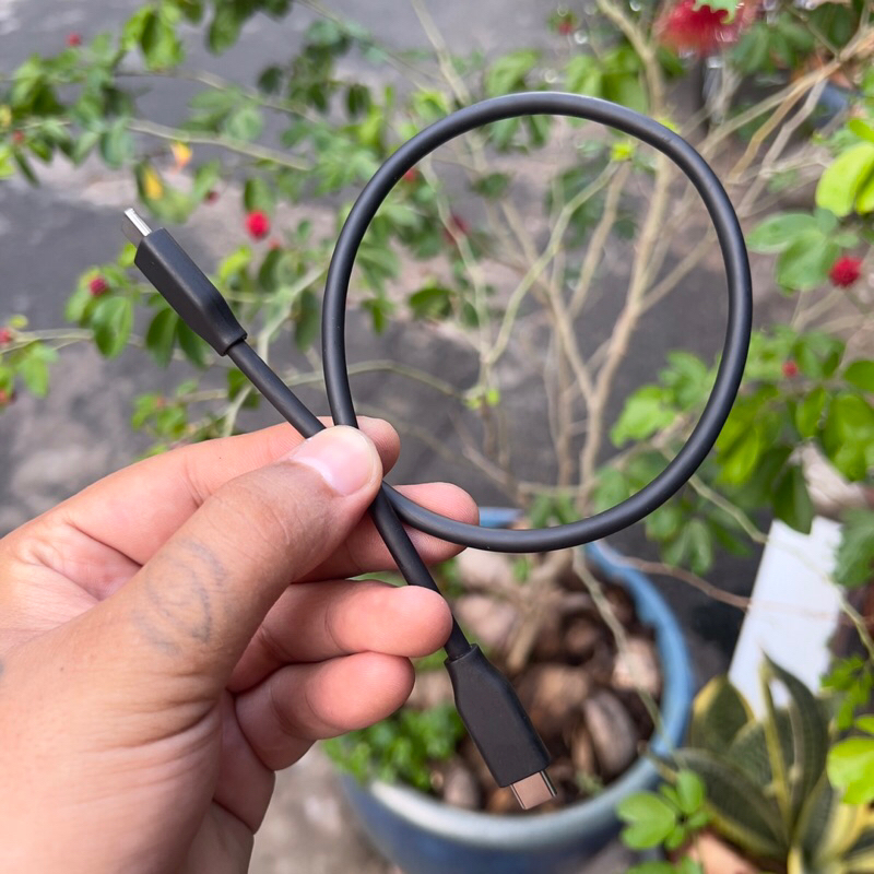 Cáp sạc 45cm Type-C To Type-c,Thân dây cao su mềm