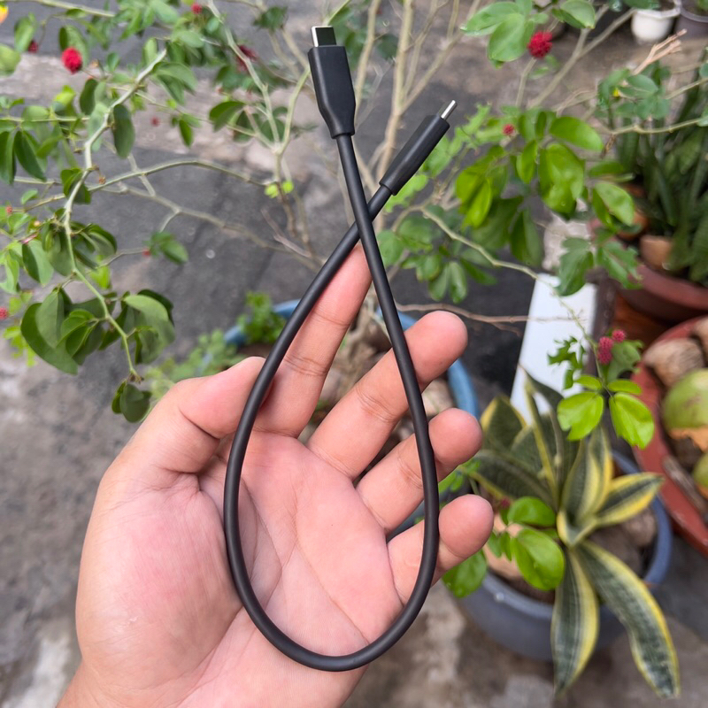 Cáp sạc 45cm Type-C To Type-c,Thân dây cao su mềm