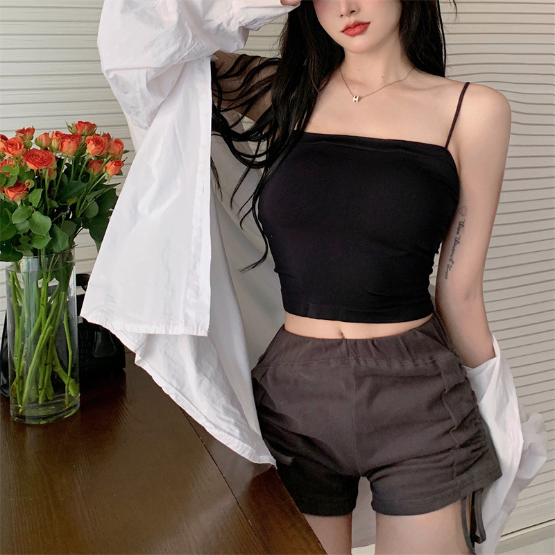 Áo bra nữ, áo hai dây có mút ngực vải đúc su trơn đệm mỏng không đường may