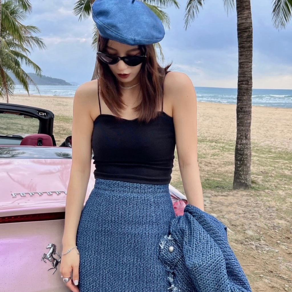 Áo bra nữ, áo hai dây có mút ngực vải đúc su trơn đệm mỏng không đường may