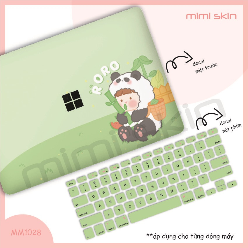 Sticker dán laptop Cô gái dễ thương được cắt sẵn cho các loại laptop hiệu MIMISKIN
