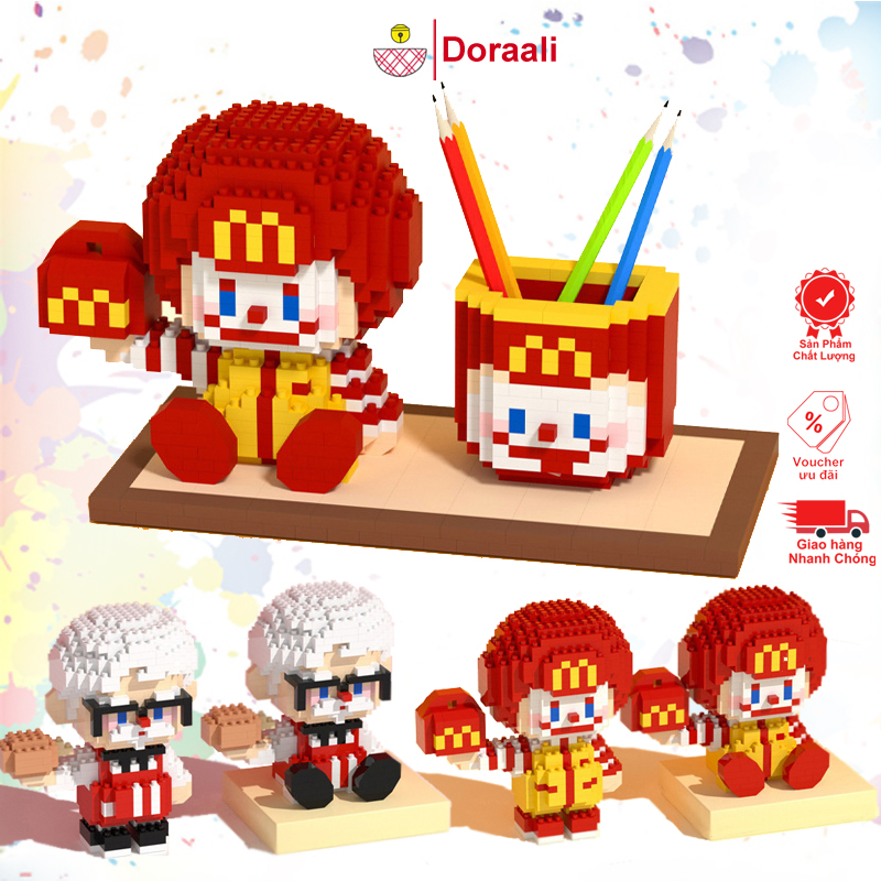 Đồ Chơi Lắp Ráp Mô Hình Ông Già Bán Gà Rán KFC 2 Cách Lắp
