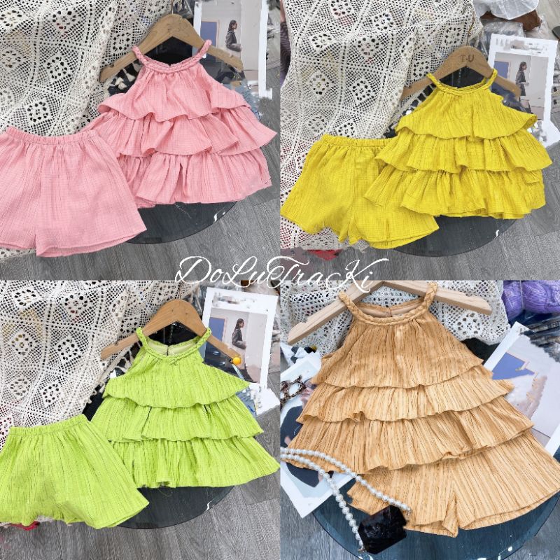 Bộ áo tầng cổ yếm xinh xắn bé gái (hàng shop đẹp)