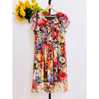 [BIGSIZE, FREESIZE] Đầm Hoa Thun Tơ, Hai Lớp, Dáng Dài, 2hand