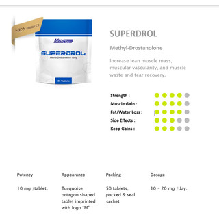 Superdrol 10mg - chính hãng meditech nhập đức gói 50 viên