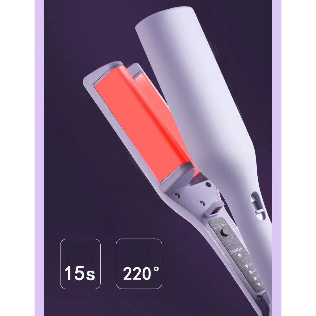 Máy Uốn Tóc Xoăn Hippie, Máy Làm Tóc Xoăn Sóng 32mm, 2 trục, 4 mức chỉnh