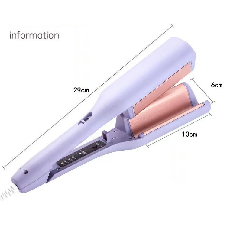 Máy Uốn Tóc Xoăn Hippie, Máy Làm Tóc Xoăn Sóng 32mm, 2 trục, 4 mức chỉnh