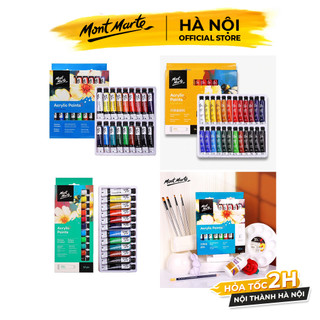 Màu Acrylic Mont Marte Tuýp 12ml Hộp 12/18/24 Màu -TẶNG GIẤY VẼ