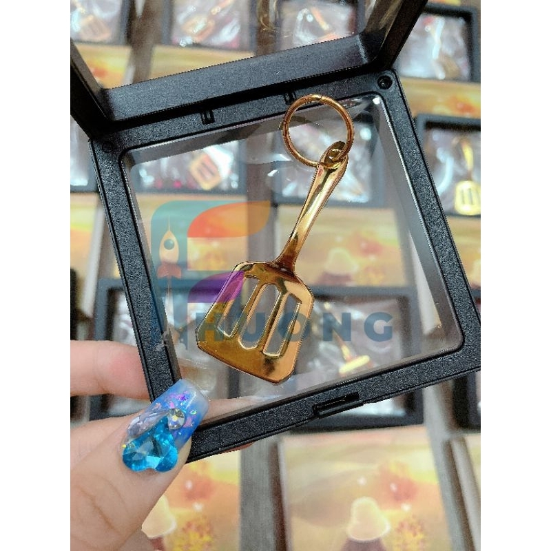 Móc khoá xẻng TFT mạ vàng thật 18K