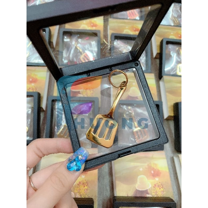 Móc khoá xẻng TFT mạ vàng thật 18K