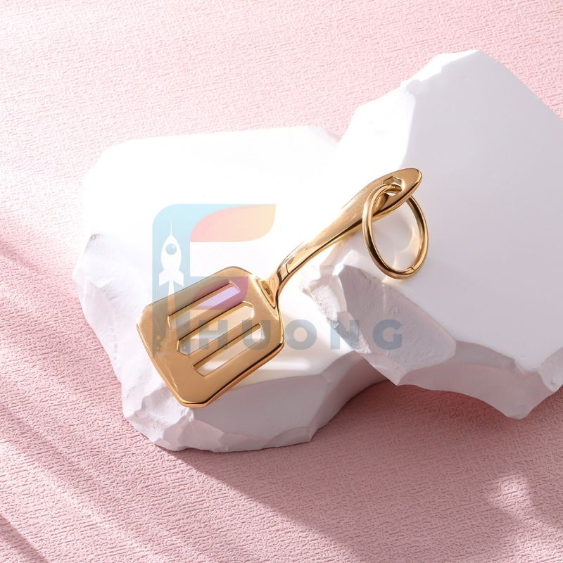 Móc khoá xẻng TFT mạ vàng thật 18K