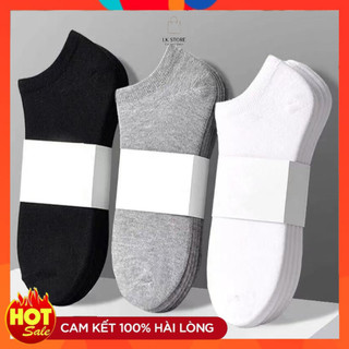 Tất lười cotton, tất vớ trơn cổ ngắn Unisex, vớ thoáng khí, khử khuẩn, co dãn 4 chiều