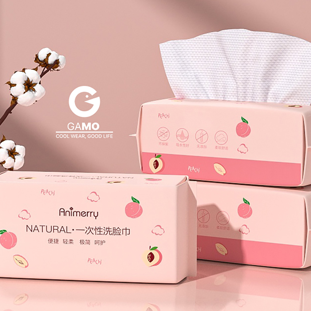 Gói 50 khăn giấy cotton lau mặt khô dùng 1 lần dạng rút- Khăn đa năng Animerry