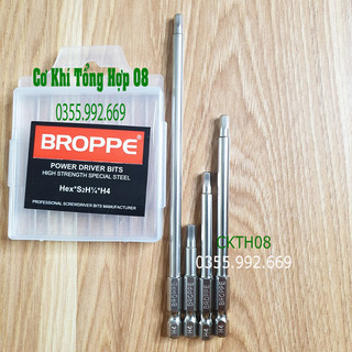 Đầu lục giác đầy đủ kích thước. Đầu lục giác H4 cho khoan, máy bắn vít thương hiệu BROPPE