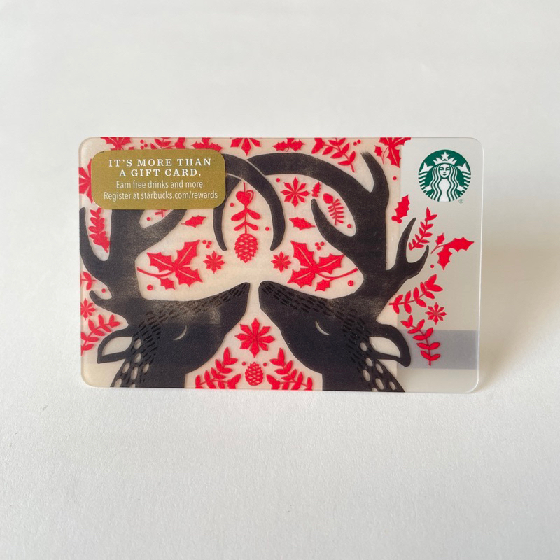 2239 THẺ STARBUCKS NHỰA NHÁM US 2017 HOLIDAY DEER, thẻ có trầy (thẻ đã sử dụng, dùng để sưu tầm)