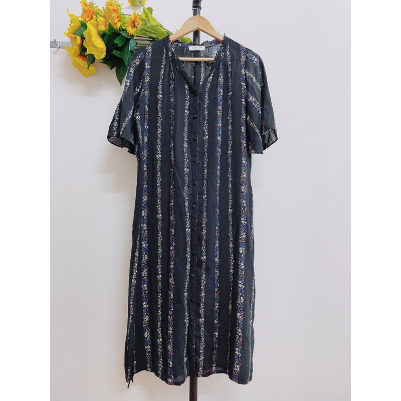 [BIGSIZE, FREESIZE] Đầm Sơ Mi Nhật, Chất Xô, Tay Loe, 2hand