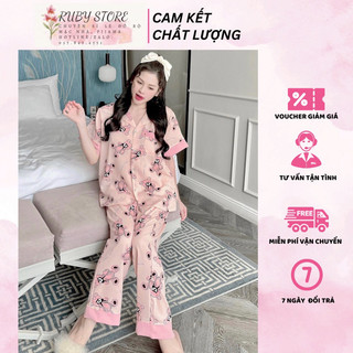 Đồ bộ bigsize 60-75kg tay ngắn - quần dài lụa mango - ruby store