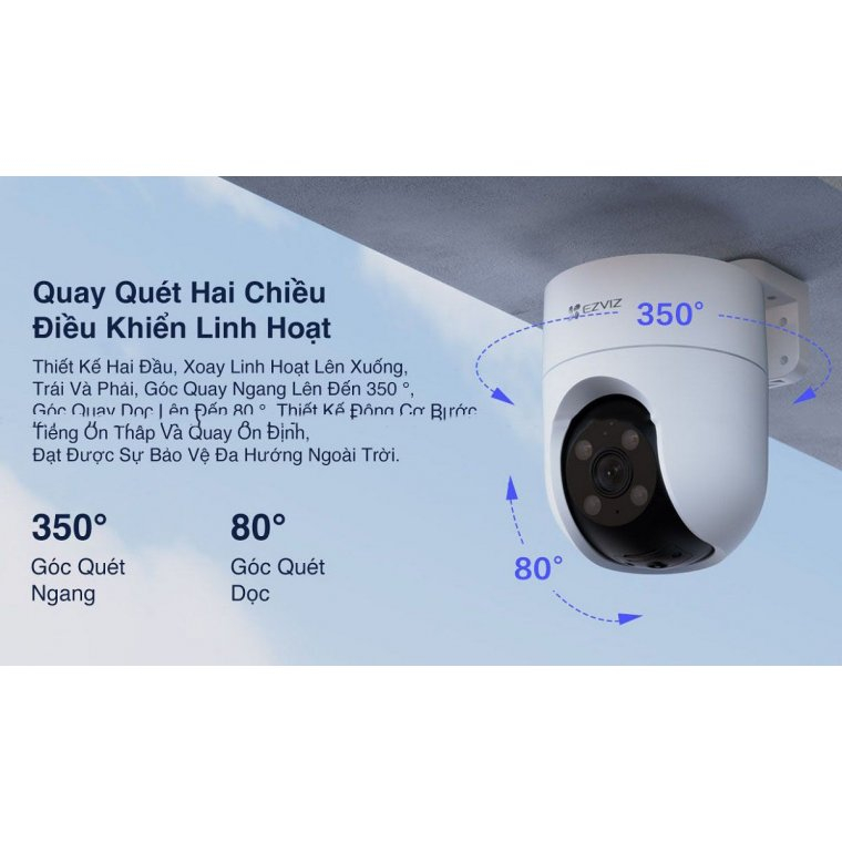 Camera Ezviz H8C 2K 3MP & H8C 2K 4MP xoay wifi ngoài trời, đèn còi báo động, đàm thoại 2 chiều