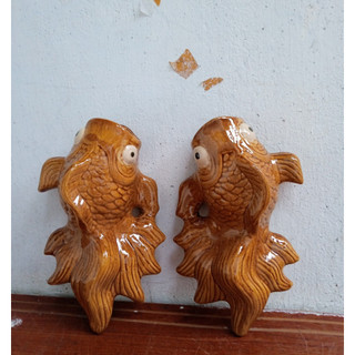Bình hoa ,chậu cá treo tường men nâu