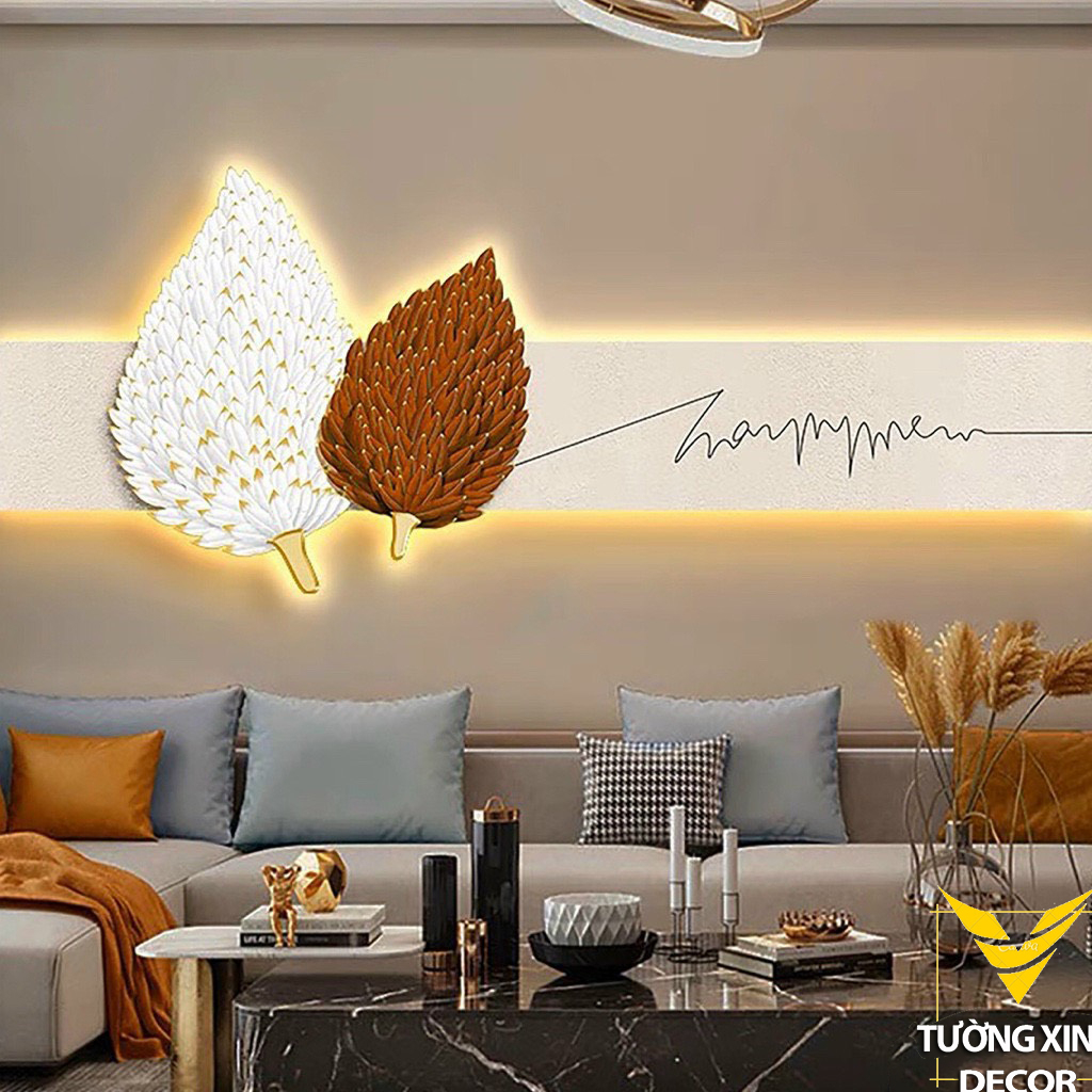 Tranh Hoa có đèn LED + điều khiển từ xa tráng gương TườngXinhDecor trang trí nhà cửa , spa , nail mi ,quà tặng tân gia..