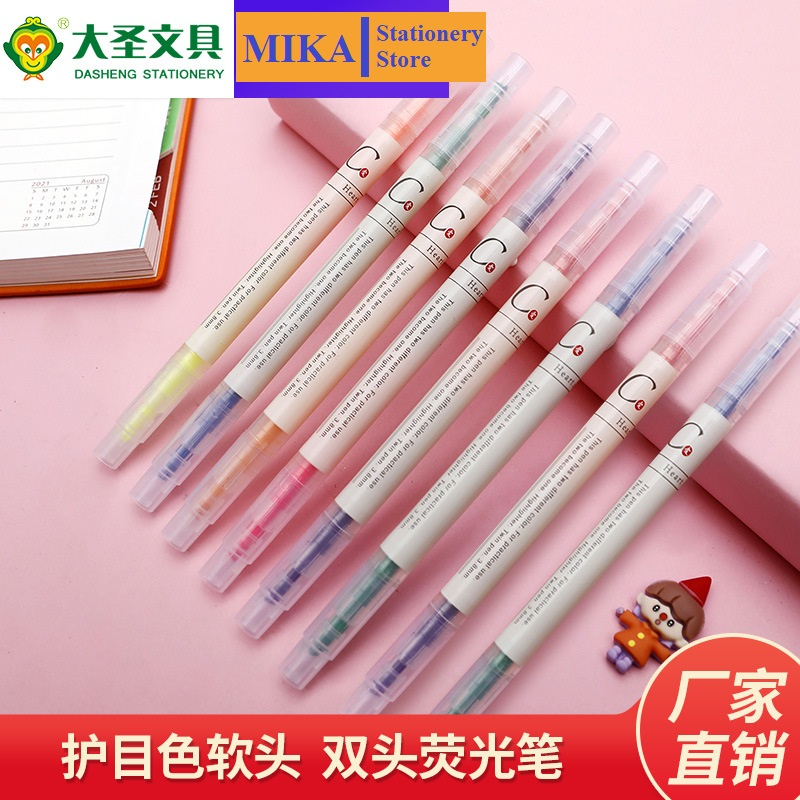Bút nhớ Bút highlight Bút dạ quang đánh dấu 2 đầu cute set 6 bút nhiều màu dành cho học sinh, sinh viên BN07