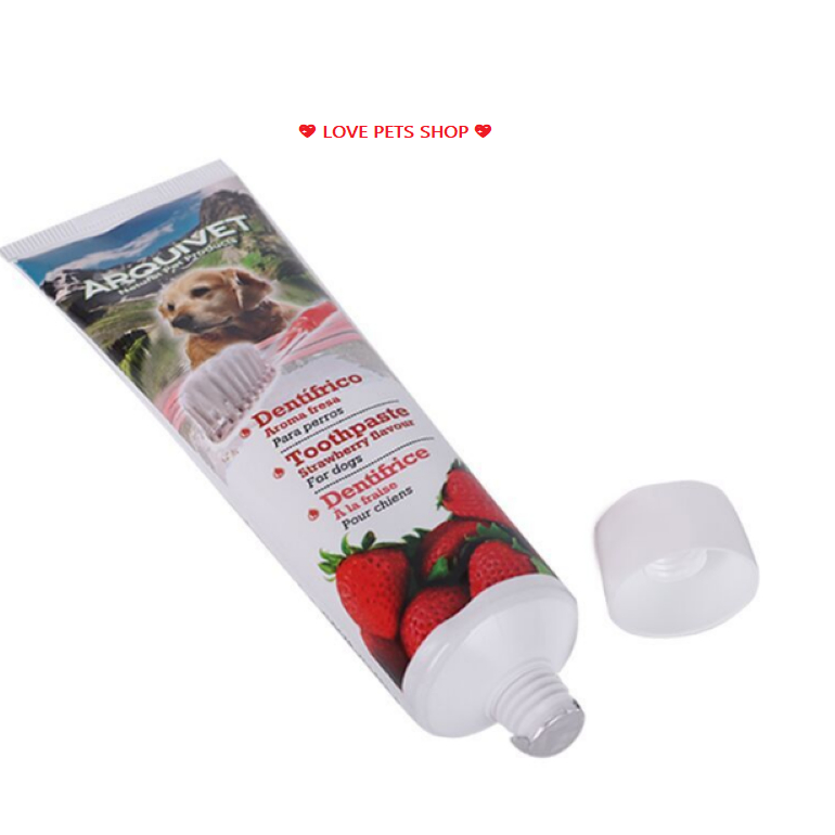BỘ BÀN CHẢI KÈM KEM ĐÁNH RĂNG CHO CHÓ MÈO ARQUIVET "MẪU MỚI" - LOVE PETS SHOP
