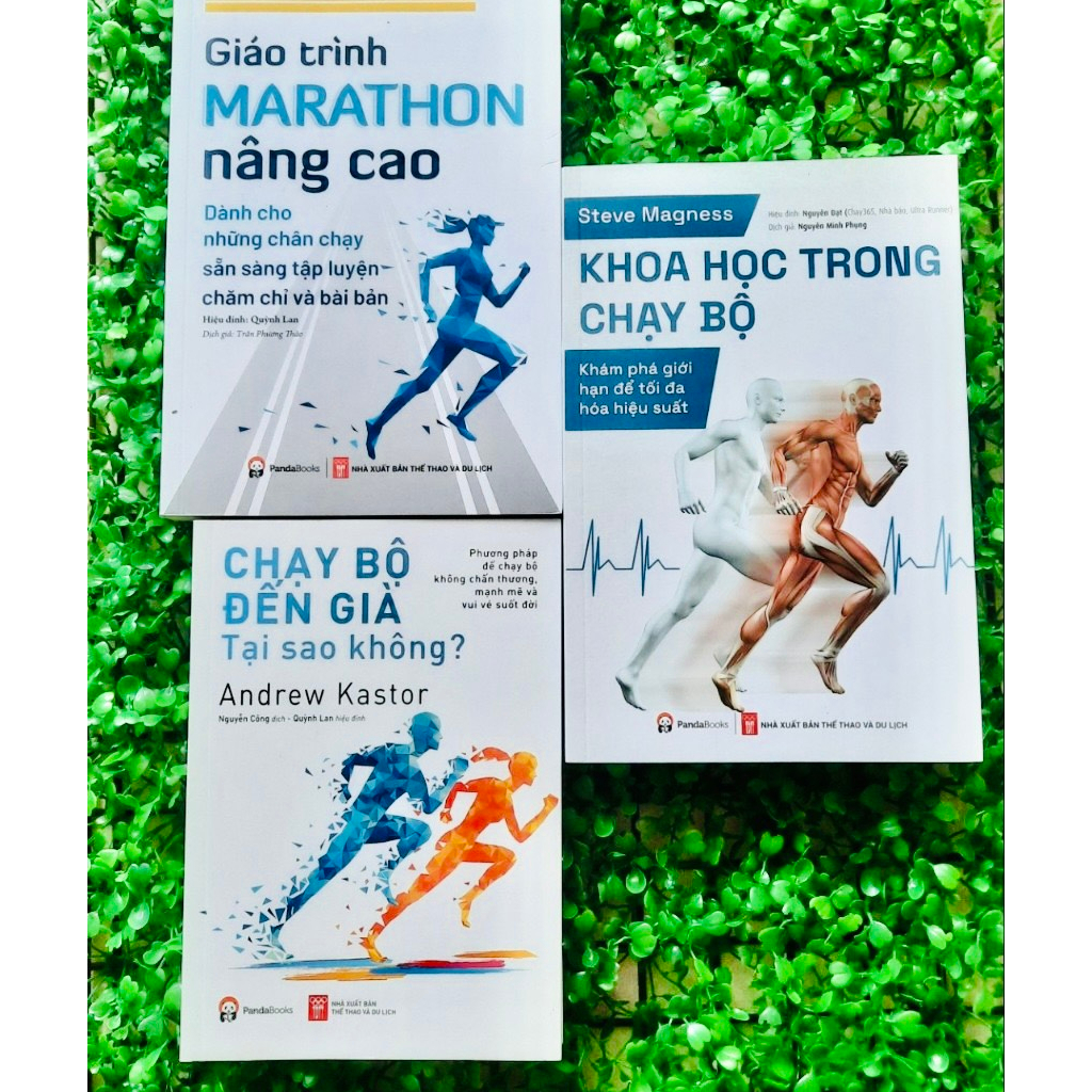 Sách Panda - Combo 3 cuốn Chạy bộ đến già + Khoa học trong chạy bộ + Giáo trình Marathon nâng cao