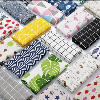 vải bố canvas họa tiết đơn giản sọc caro, hoa vinatge decor bàn ăn, bàn học hoặc làm phông nền
