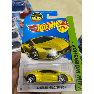 Xe Hot Wheels Lamborghini Huracan LP 610-4 màu vàng ánh kim