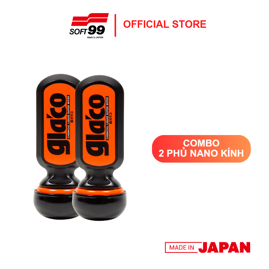 Combo 2 phủ nano, chống bám nước kính ô tô Ultra Glaco G-19 Soft99