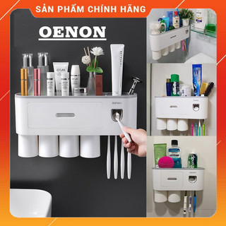 Kệ đựng kem đánh răng bàn chải tự động OENON - máy nhả kem đánh răng tự động loại 1 thông minh, tiện ích