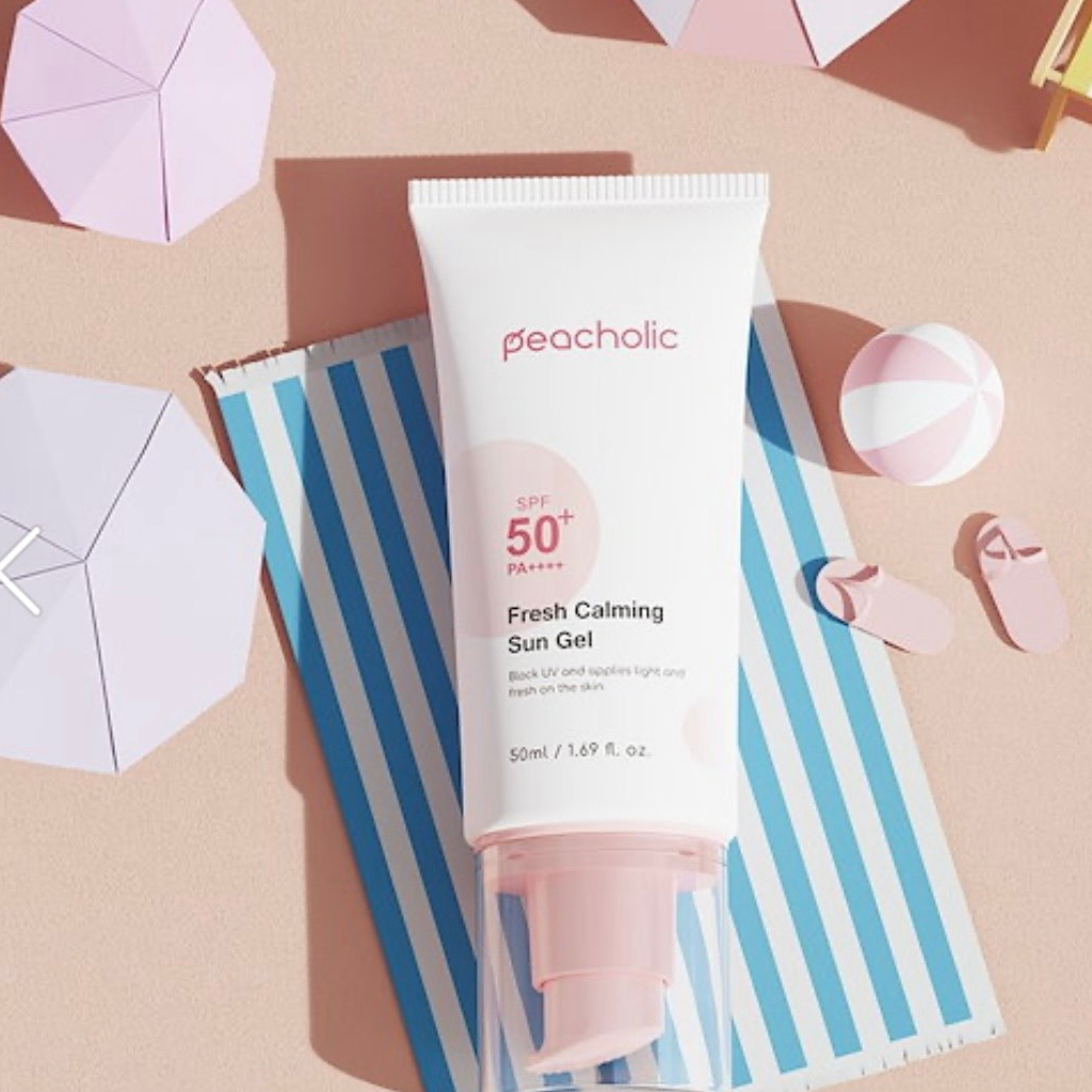 Kem Chống Nắng Nâng Tone Kiềm Dầu Peacholic Fresh Calming Sun Gel Spf 50+ Pa++++ ( MẫU MớI)