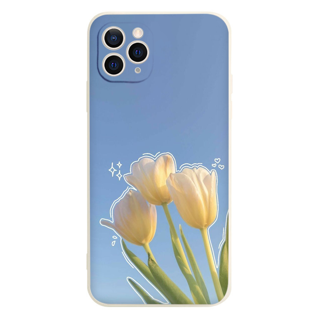 Ốp lưng iphone 13promax hoa tulip trên nền trời xanh BVC 6/6s/7/8/X/XS/11/12/13/14 Pro Plus Max e5934