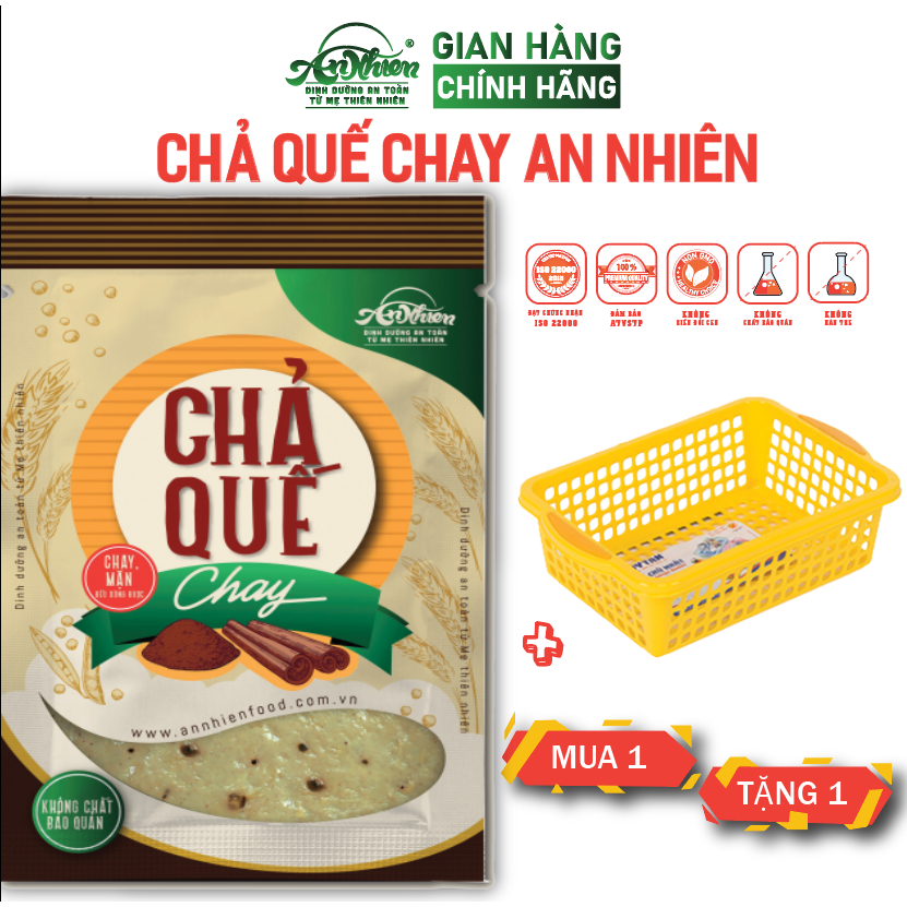 CHỈ GIAO TPHCM, Chả Quế Chay An Nhiên 500g MUA 1 TẶNG 1 RỔ NHỰA CHỮ NHẬT 1T7