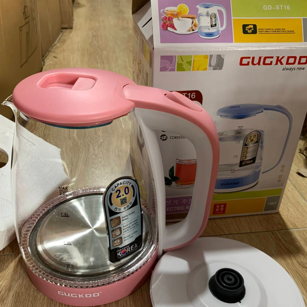 Âm Siêu Tốc Thủy Tinh 2L 1500W , Có Đèn LED Có Rơ Le Tự Ngắt Khi Nhiệt Cao Bảo Hành 12 Tháng