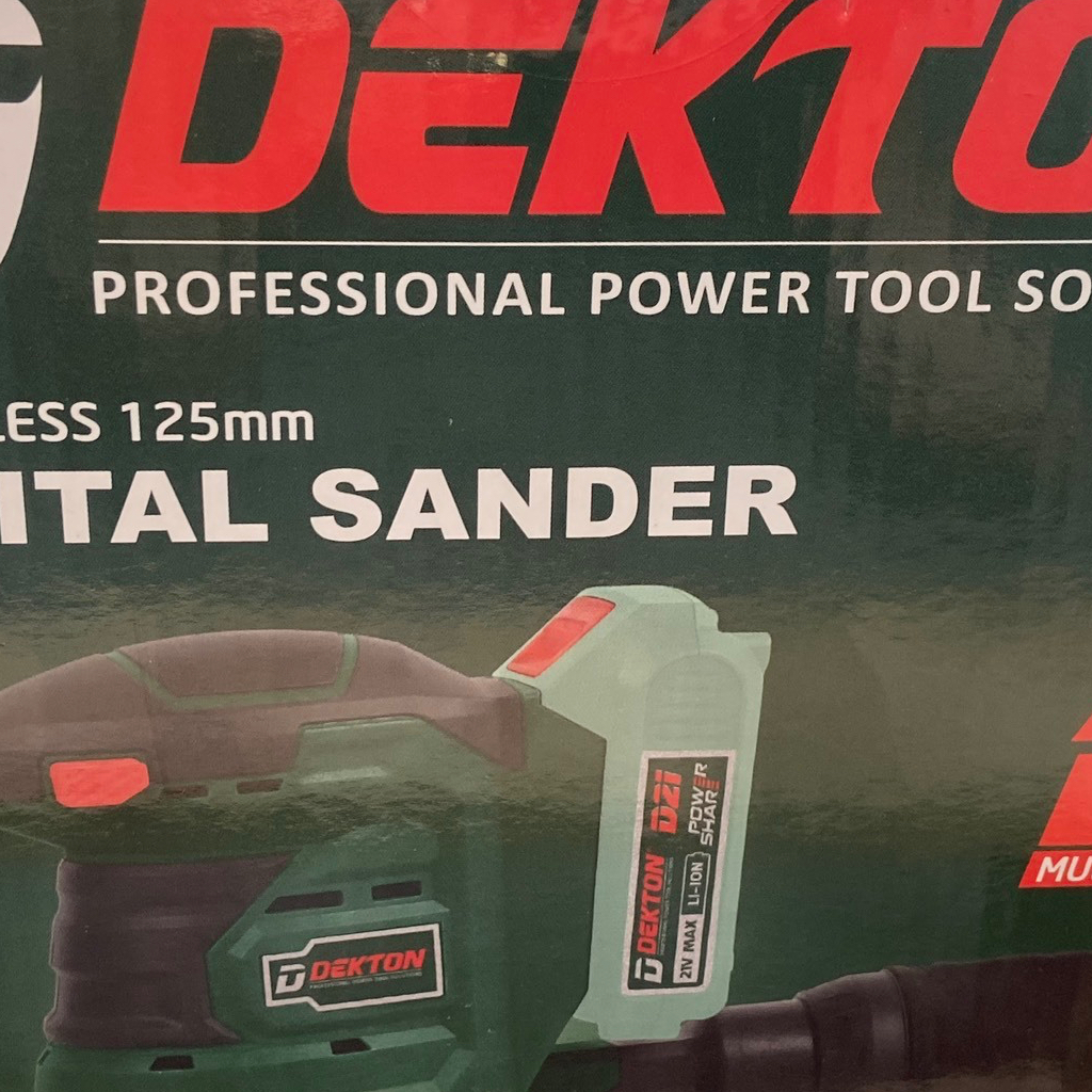 Máy Chà Nhám Tròn 125mm Dùng Pin 21v D21 Dekton / D21-CN125 / Tặng Kèm Túi Đựng Bụi và 3 Giấy Chà Nhám