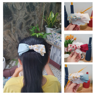 Kẹp nơ vintage phối 2 màu - Hàng Thiết kế