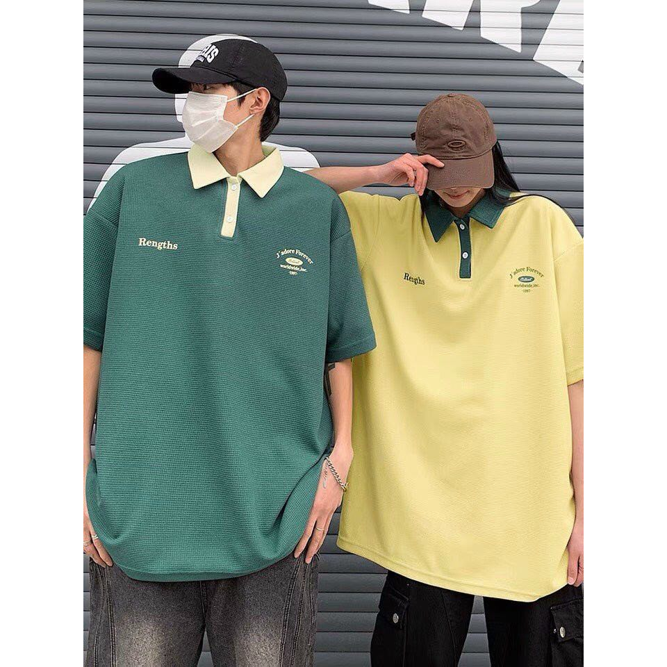 Áo thun polo unisex Lyihome dành cho nam và nữ, áo phong cách Hàn Quốc form rộng trẻ trung, năng động, chất vải dày dặn