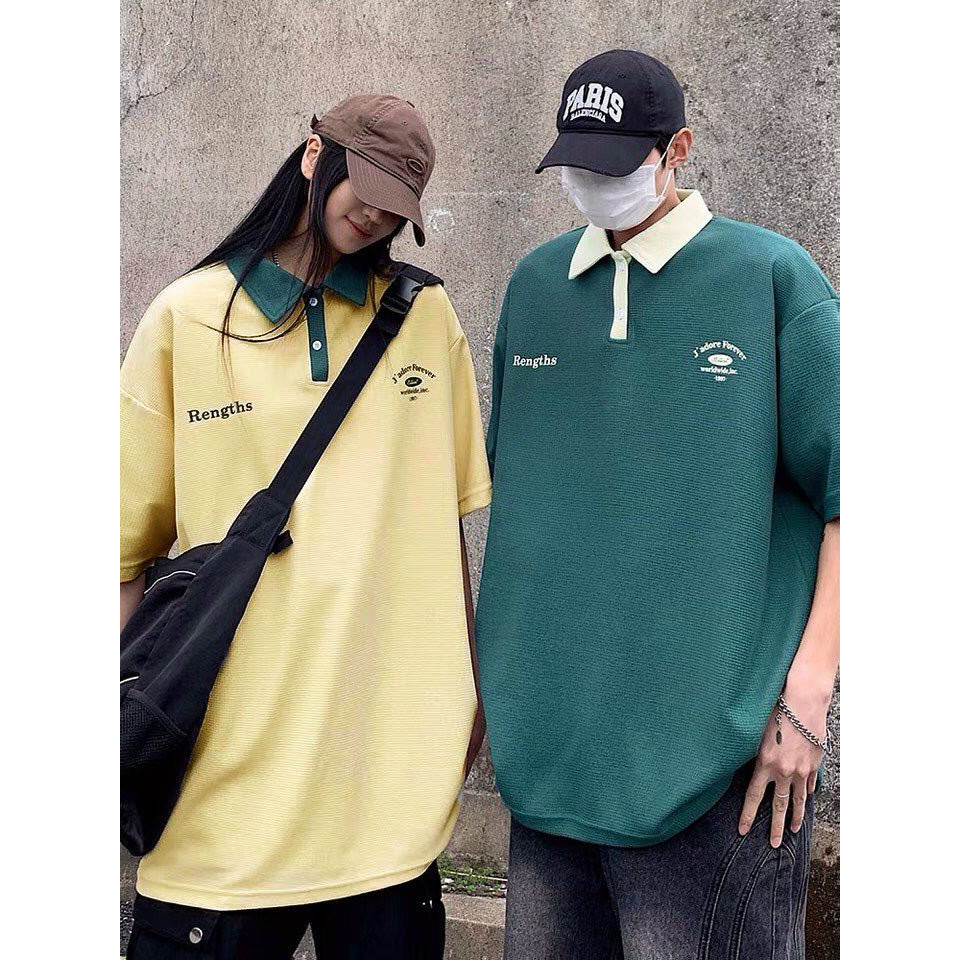 Áo thun polo unisex Lyihome dành cho nam và nữ, áo phong cách Hàn Quốc form rộng trẻ trung, năng động, chất vải dày dặn