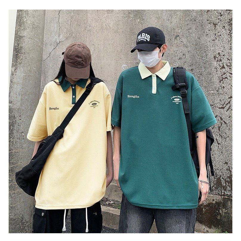 Áo thun polo unisex Lyihome dành cho nam và nữ, áo phong cách Hàn Quốc form rộng trẻ trung, năng động, chất vải dày dặn