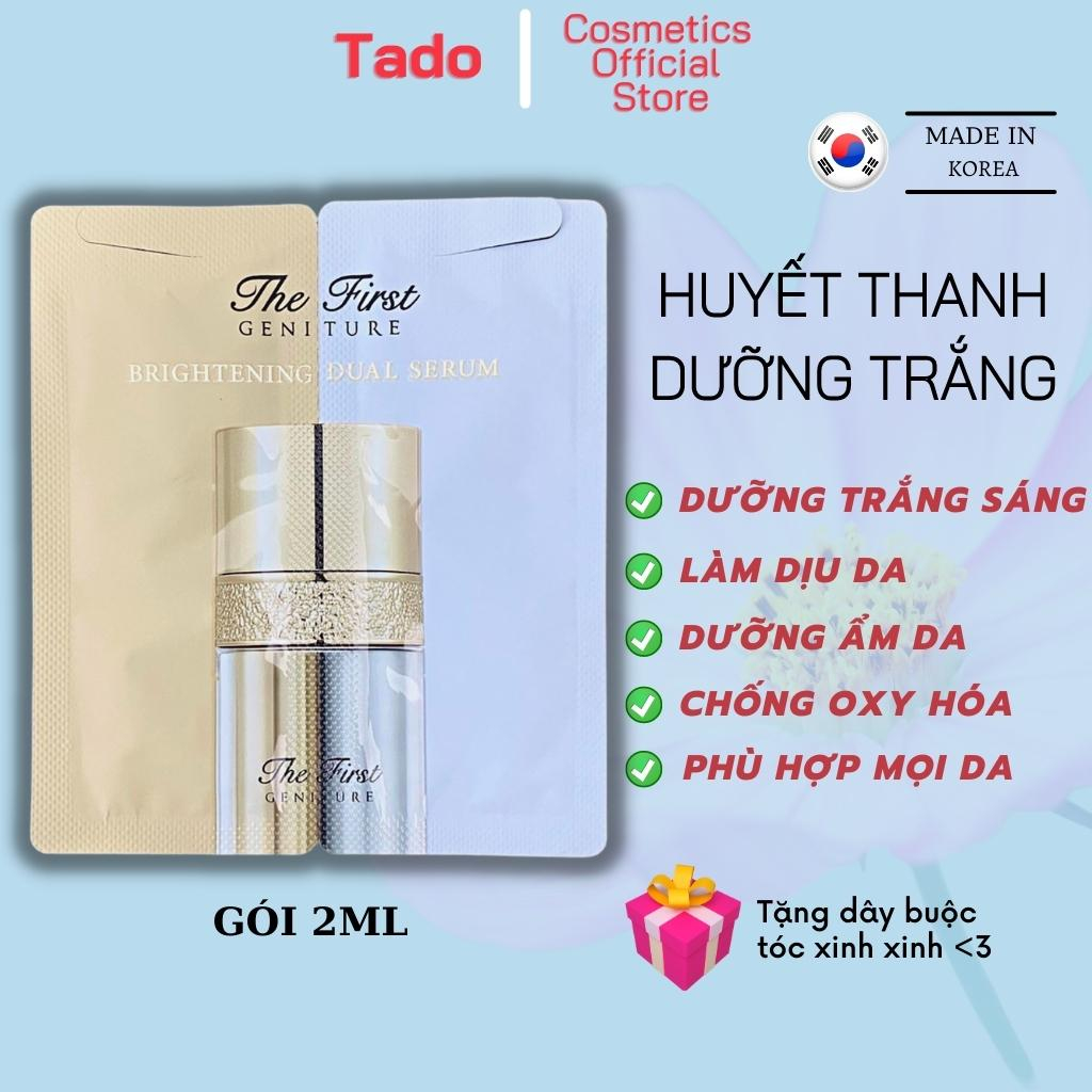 Gói sample serum Ohui The First Geniture Brightening Dual Serum 2ml huyết thanh hủy nám, dưỡng trắng căng bóng da