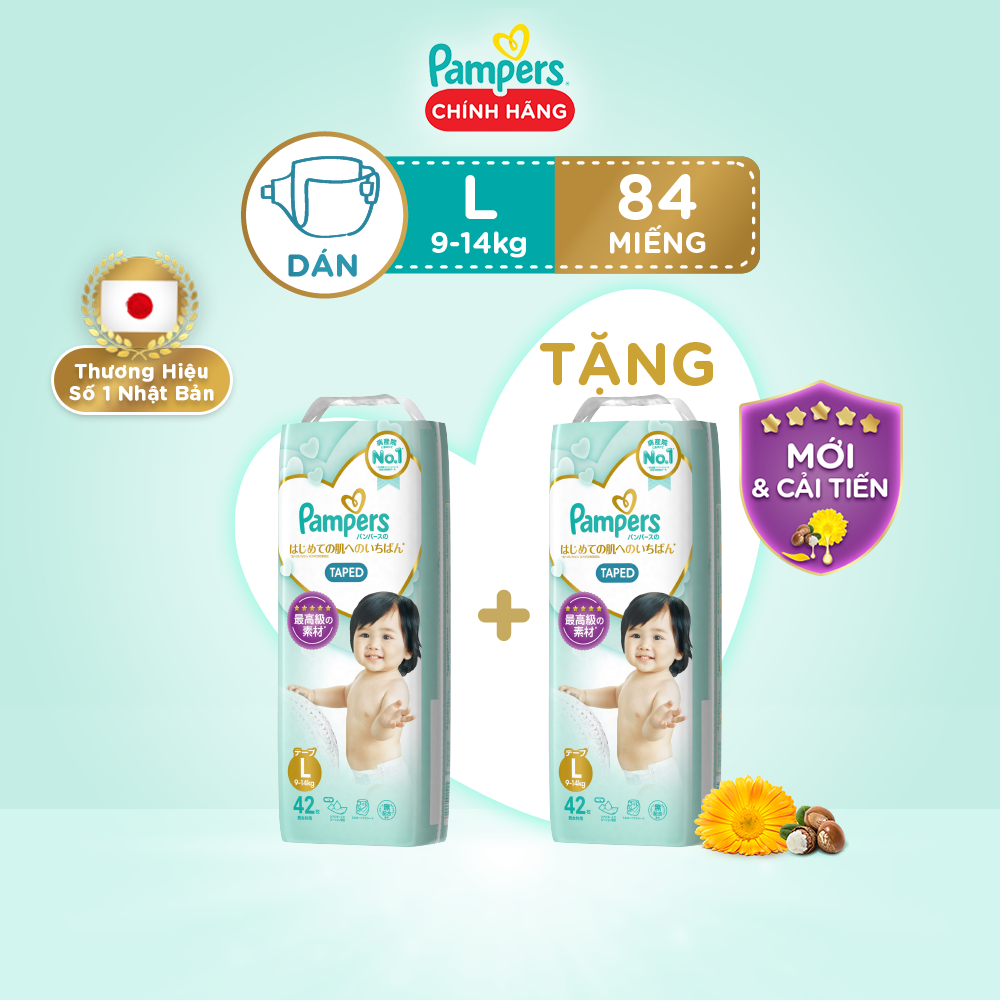 Combo 2 Tã Dán Pampers Nội Địa Nhật Bản NB66+4/S60+4/M48+4/L40+2