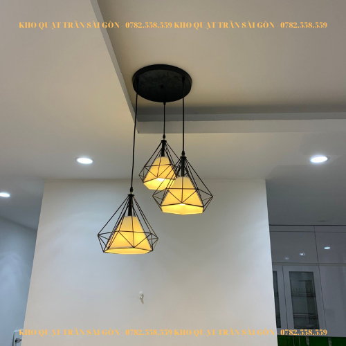 Đèn thả trần kim cương trang trí nội thất cao cấp bàn ăn quầy bar bếp bảo hành 24 tháng